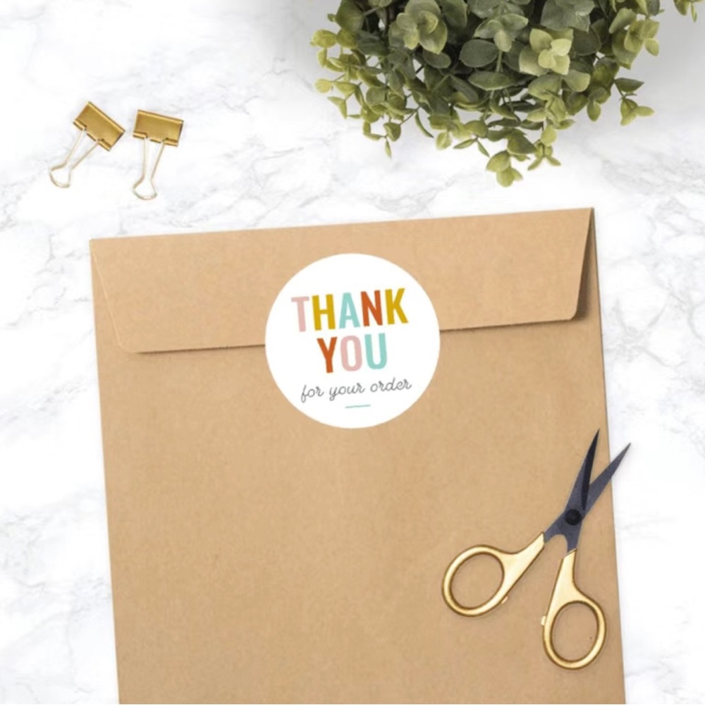 🆑 Rainbow 500 Roll of Thank You Stickers - Picture 6 of 7